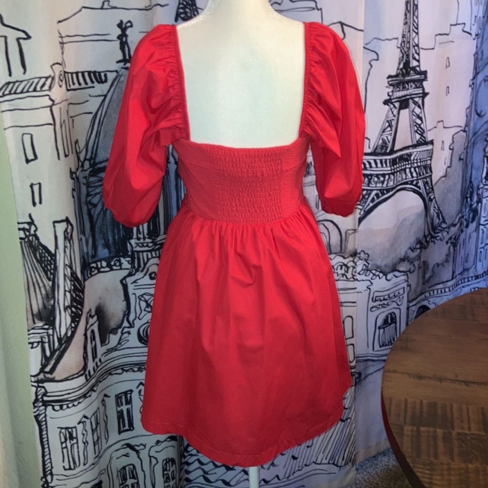 Maeve Anthropologie Puffed-Sleeved Sweetheart Mini Dress - Picture 9 of 15